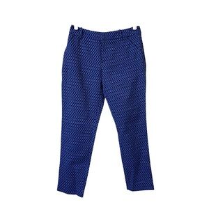 Merona blue & black pattern print stretch extensible curvy office work pants 2